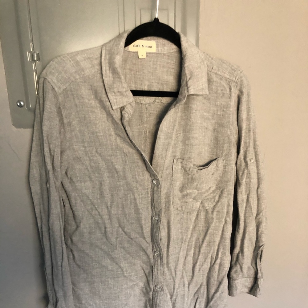 Cloth & stone gray shirt dress size s
